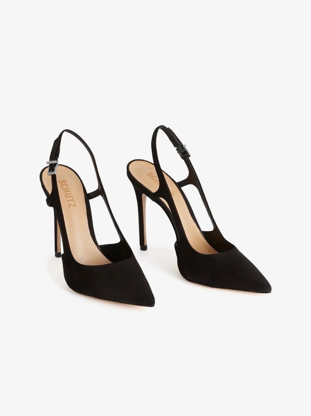 SCHUTZ Boris Black Pointed Slingback Pumps